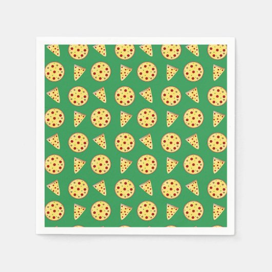 Grünes Pizzamuster Serviette (Vorderseite)