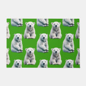 Grünes Polarbär-Musterdesign  Fußmatte (Vorderseite)