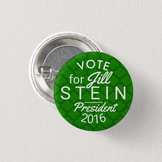 Grünes politisches Jill-Stein Präsidenten-2016 Button (Vorne & Hinten)