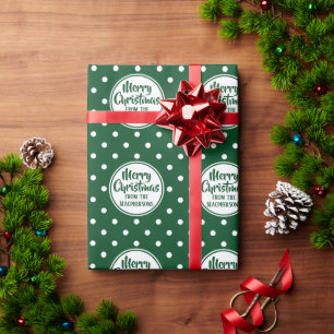 Grünes Polka Dos Weihnachtswrapping Paper Geschenkpapier