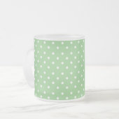 Grünes Polka-Punkt-Muster Mattglastasse (Vorderseite Links)