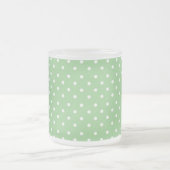 Grünes Polka-Punkt-Muster Mattglastasse (Mittel)