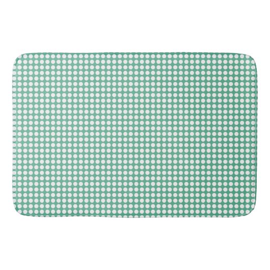 Grünes Polka-Punktmuster Badematte (Vorderseite)