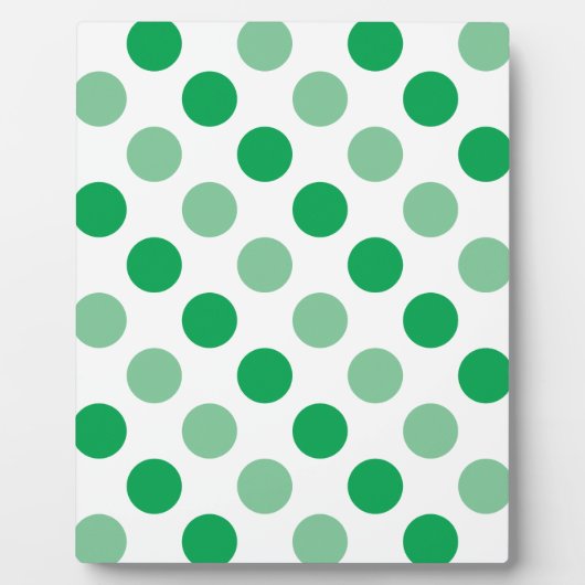 Grünes Polka-Punktmuster Fotoplatte (Vorderseite)