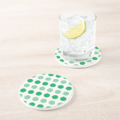 Grünes Polka-Punktmuster Getränkeuntersetzer (Seite)