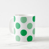 Grünes Polka-Punktmuster Kaffeetasse (Vorderseite Links)