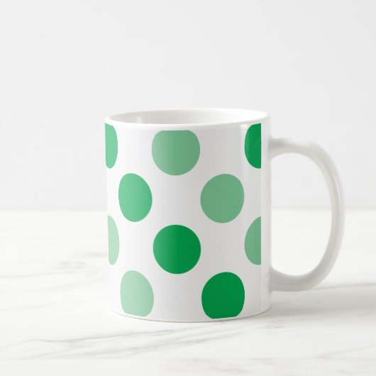 Grünes Polka-Punktmuster Kaffeetasse (Rechts)