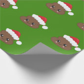 Grünes Poo Emoji WeihnachtsPackpapier Geschenkpapier (Ecke)