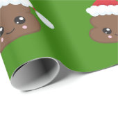 Grünes Poo Emoji WeihnachtsPackpapier Geschenkpapier (Rolleneckpunkt)