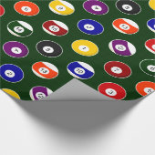 Grünes Pool-Ball-Billard-Muster Geschenkpapier (Ecke)