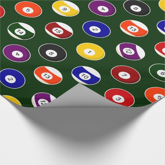 Grünes Pool-Ball-Billard-Muster Geschenkpapier (Ecke)