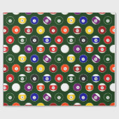 Grünes Pool-Ball-Billard-Muster Geschenkpapier (Flach)