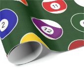 Grünes Pool-Ball-Billard-Muster Geschenkpapier (Rolleneckpunkt)