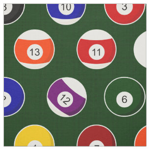Grünes Pool-Ball-Billard-Muster-große Wiederholu Stoff
