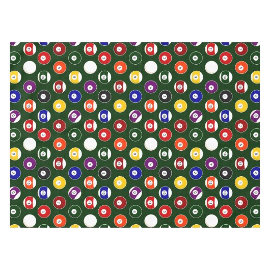 Grünes Pool-Ball-Billard-Muster Tischdecke (Vorderseite (Horizontal))
