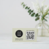 Grünes Professionelles QR-Code-Logo Visitenkarte (Stehend Vorderseite)