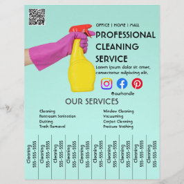 grünes Putzposter mit Abreißklammern Fly Flyer