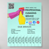 grünes Putzposter mit Abreißklammern Fly Poster (Vorne)