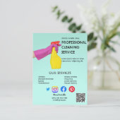 grünes Putzposter mit Abreißklammern Fly Postkarte (Stehend Vorderseite)