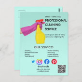 grünes Putzposter mit Abreißklammern Fly Postkarte (Vorne/Hinten)