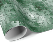 Grünes Puzzlespiel Geschenkpapier (Rolleneckpunkt)