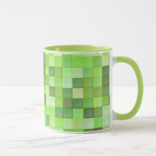 Grünes Quadrat-Muster für benutzerdefinierte Tasse