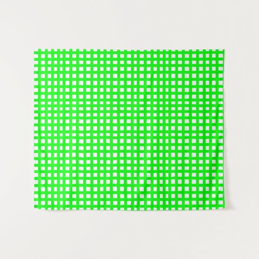 Grünes Quadratmaschengitter Wandteppich (Vorderseite (Horizontal))