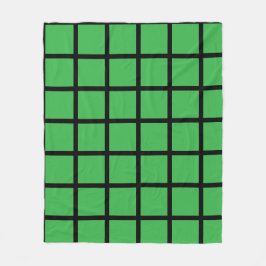 Grünes Quadratmuster mit schwarzen Rändern Fleecedecke