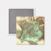 Grünes Quarz Naturstein Foto Magnet (Vorderseite/Rückseite)