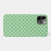 Grünes Quatrefoil Muster Case-Mate iPhone Hülle (Rückseite (Horizontal))