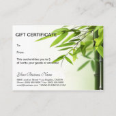 Grünes Rabattkarte (Rückseite)