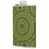 Grünes Rad Mandala / Grünes Krass Mandala Flachmann (Links)