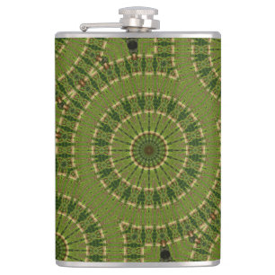 Grünes Rad Mandala / Grünes Krass Mandala Flachmann