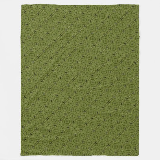 Grünes Rad Mandala / Grünes Krass Mandala Fleecedecke (Vorderseite)