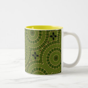 Grünes Rad Mandala / Grünes Krass Mandala Zweifarbige Tasse