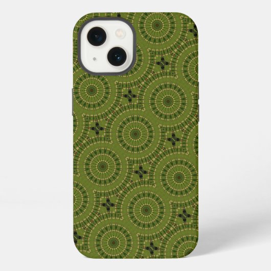 Grünes Rad Mandala iPhone Hülle (Rückseite)