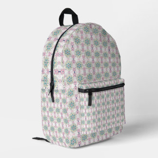 Grünes Rad mit rosa Blume Bedruckter Rucksack
