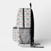 Grünes Rad mit rosa Blume Bedruckter Rucksack (Rechts)