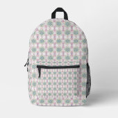 Grünes Rad mit rosa Blume Bedruckter Rucksack (Vorderseite)