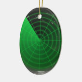 grünes Radarmuster Keramikornament (Links)