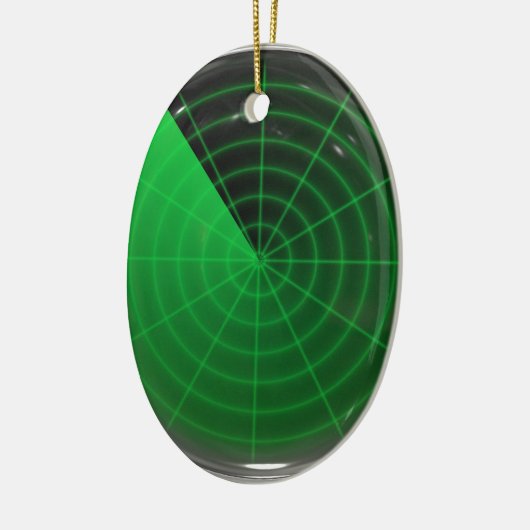 grünes Radarmuster Keramikornament (Links)