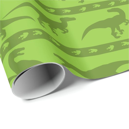 Grünes Raubvogel-Muster Geschenkpapier (Rolleneckpunkt)