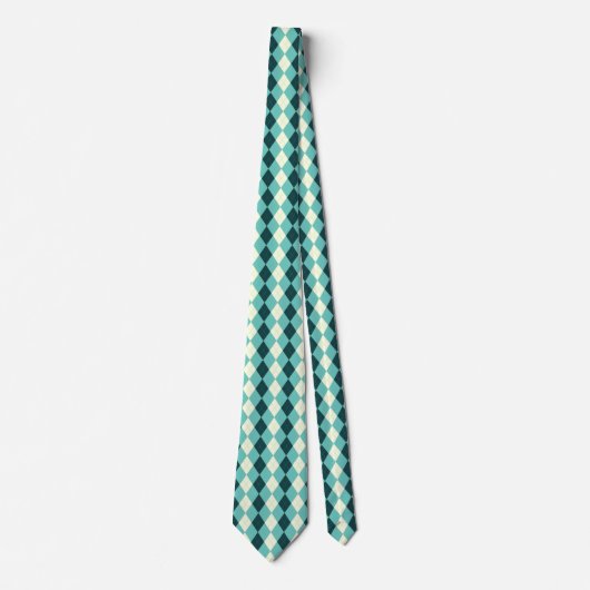 Grünes Raute Stilmuster Krawatte (Vorderseite)
