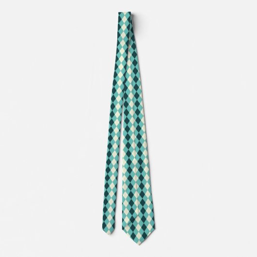 Grünes Raute Stilmuster Krawatte (Rückseite)