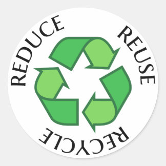 Grünes recycelndes Symbol, verringern Runder Aufkleber