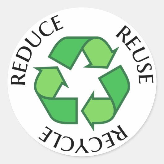 Grünes recycelndes Symbol, verringern Runder Aufkleber (Vorderseite)