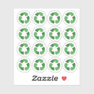 Grünes Recycling-Icon Mini-Bujo-Kalender-Planer Aufkleber