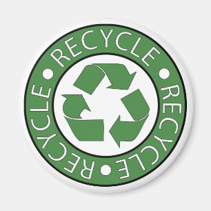 Grünes Recycling-Symbol, gehen Sie grün, Earth Day Magnet