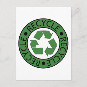 Grünes Recycling-Symbol, gehen Sie grün, Earth Day Postkarte