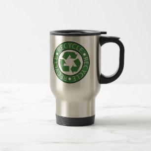 Grünes Recycling-Symbol Go Green Earth Day Öko Reisebecher